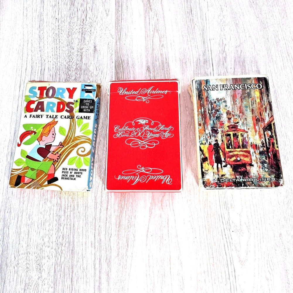 Vintage Airline Playing Cards Lot Delta San Francisco United Story‎ Cards